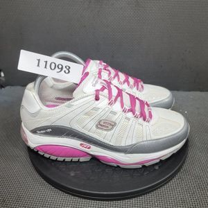 Skechers Women's White and Pink Athletic Shoes